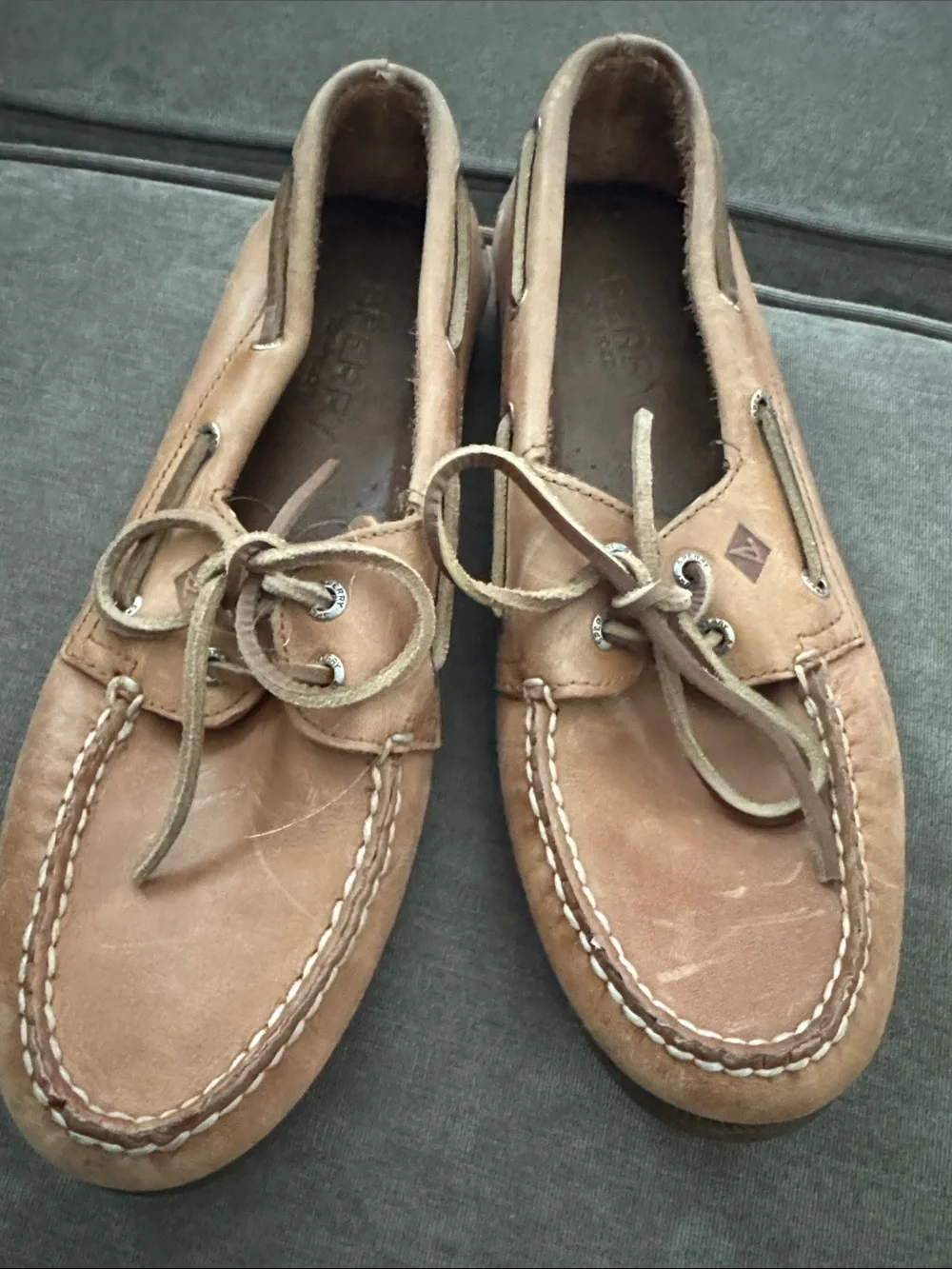 Sperry Brown Leather Moc-Toe Boat Shoes